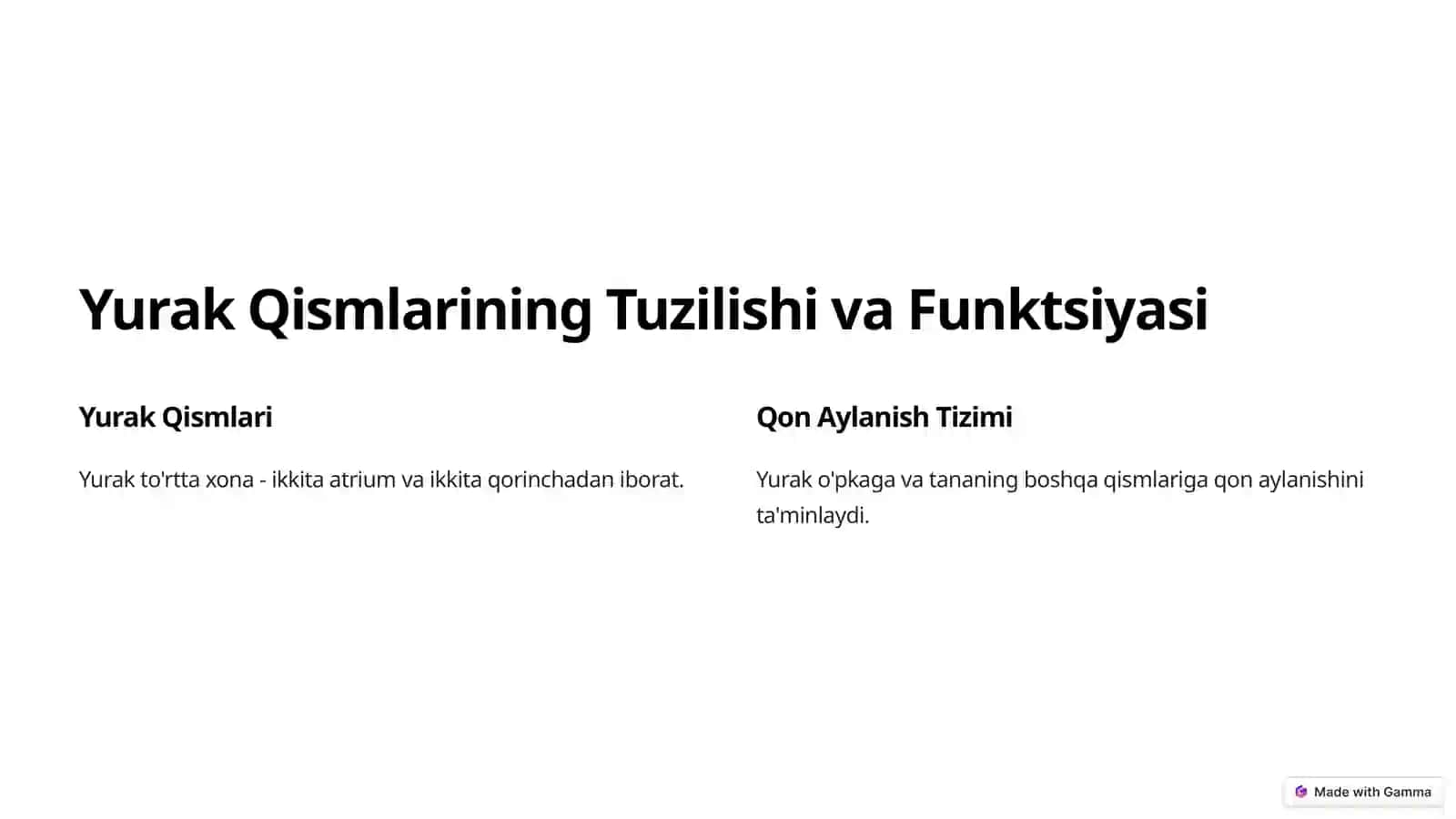 Yurak Faoliyatini Boshqarish 2