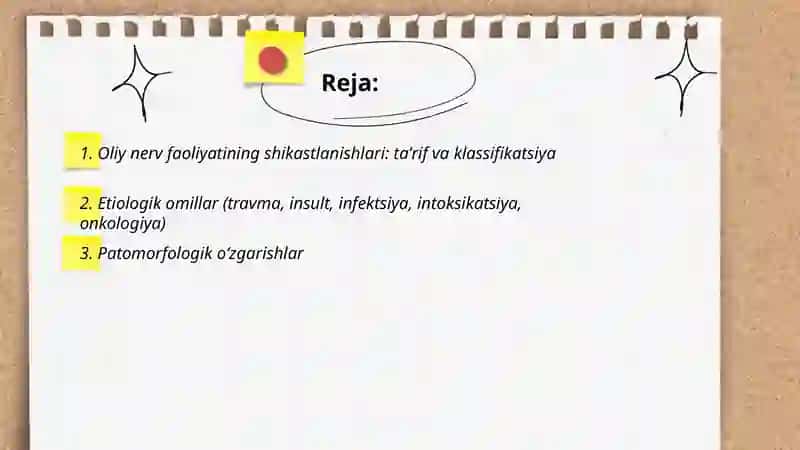 Oliy nerv faoliyatining shikastlanishlari 2