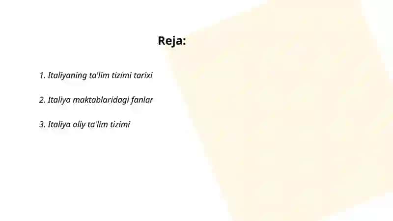 ITALIYA DAVLATI TAʼLIM TIZIMIGA KOMPOROVISTIK TAHLIL 2