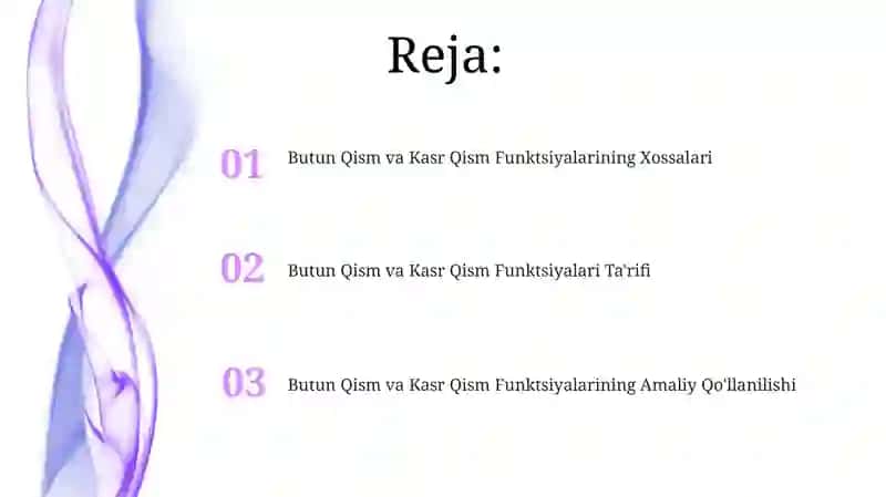 Butun qism va kasr qism funksiyalari 2