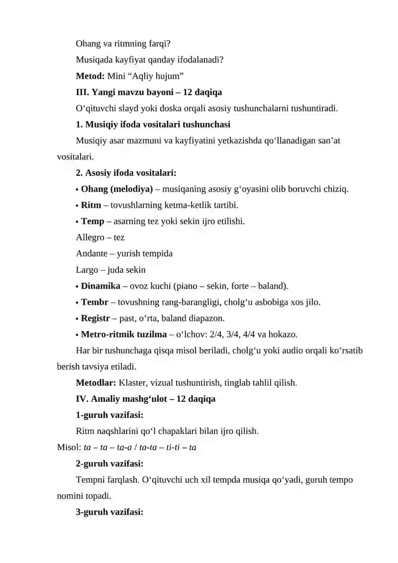 Musiqiy ifoda vositalari 2