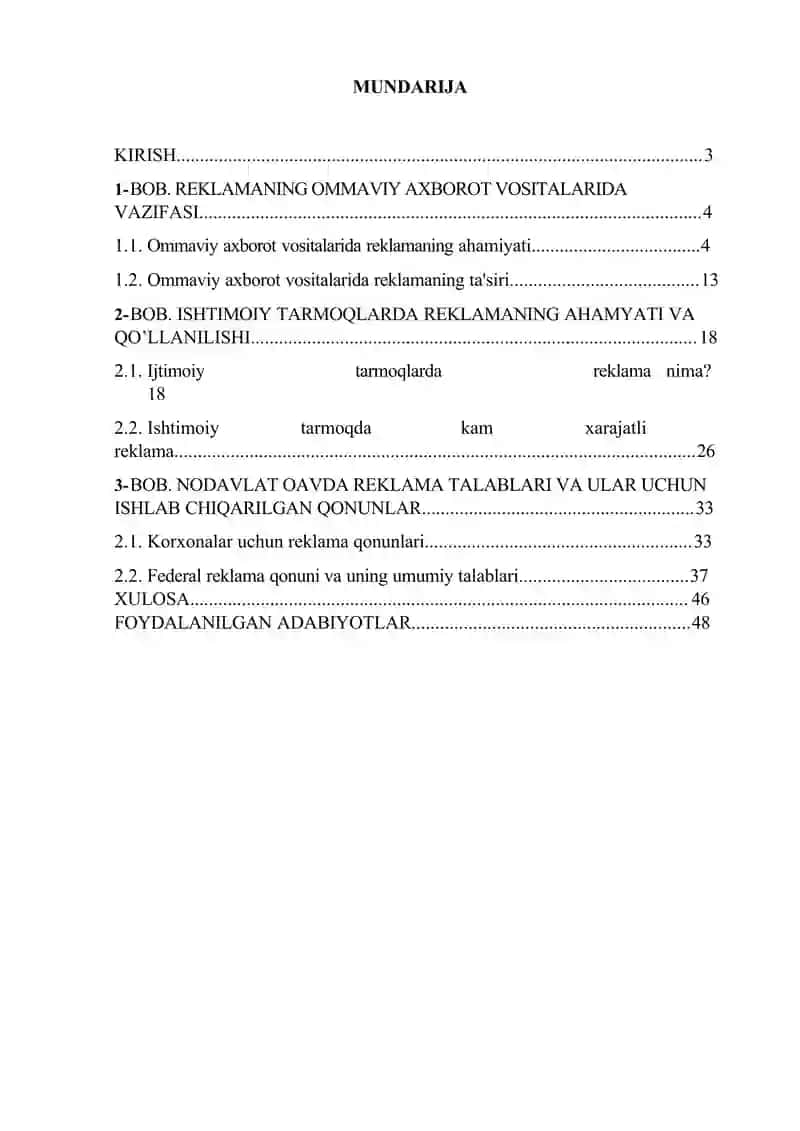 NODAVLAT OMMAVIY AXBOROT VOSITALARIDA REKLAMA 2