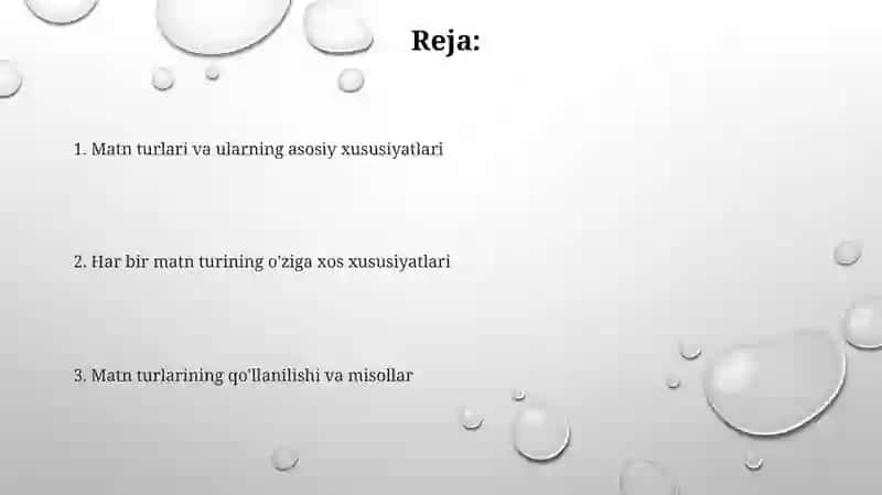 Matn turlari va uning oʻziga xos jixatlari 2