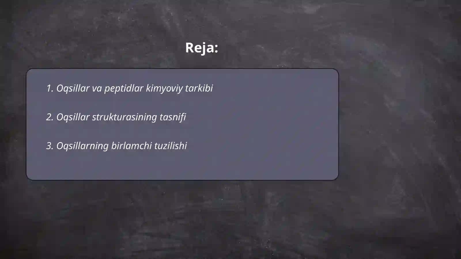 Oqsillar va peptidlar kimyoviy tarkibi 2