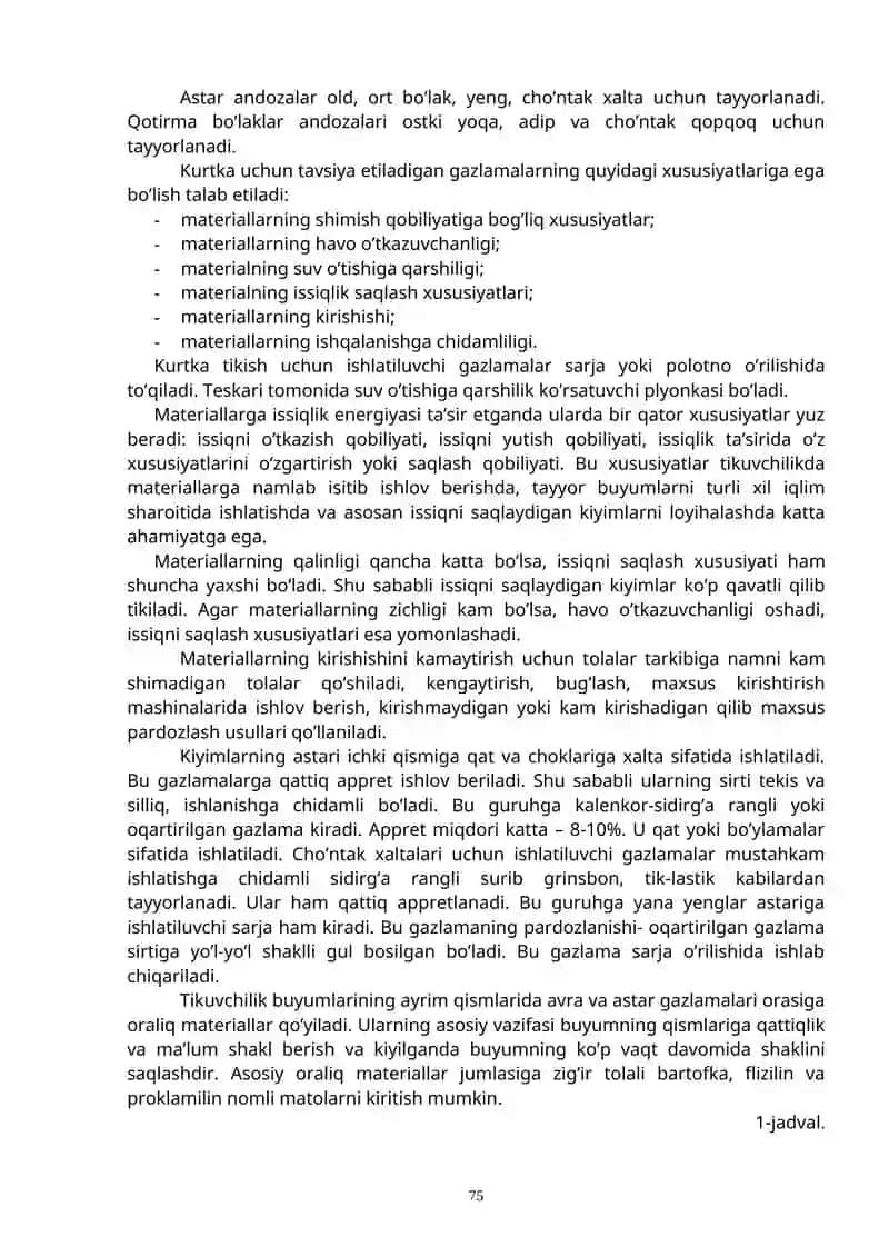 O’g’il bolalar kurtkasining andozasini tayyorlash 2