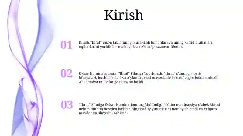 Ibrat Filmiga Oskar Nomination 2