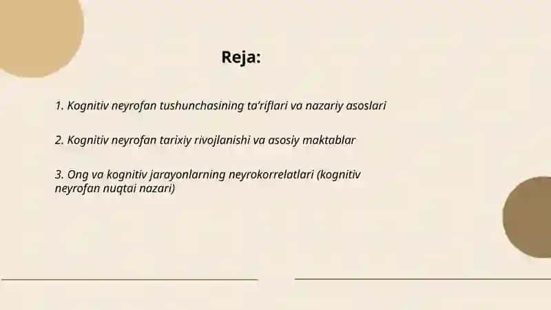 Kognitiv neyrofan tushunchasi 2