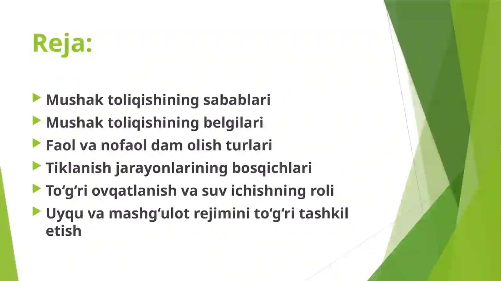 Mushaktoliqishi, damolishivatiklanishjarayonlari 2