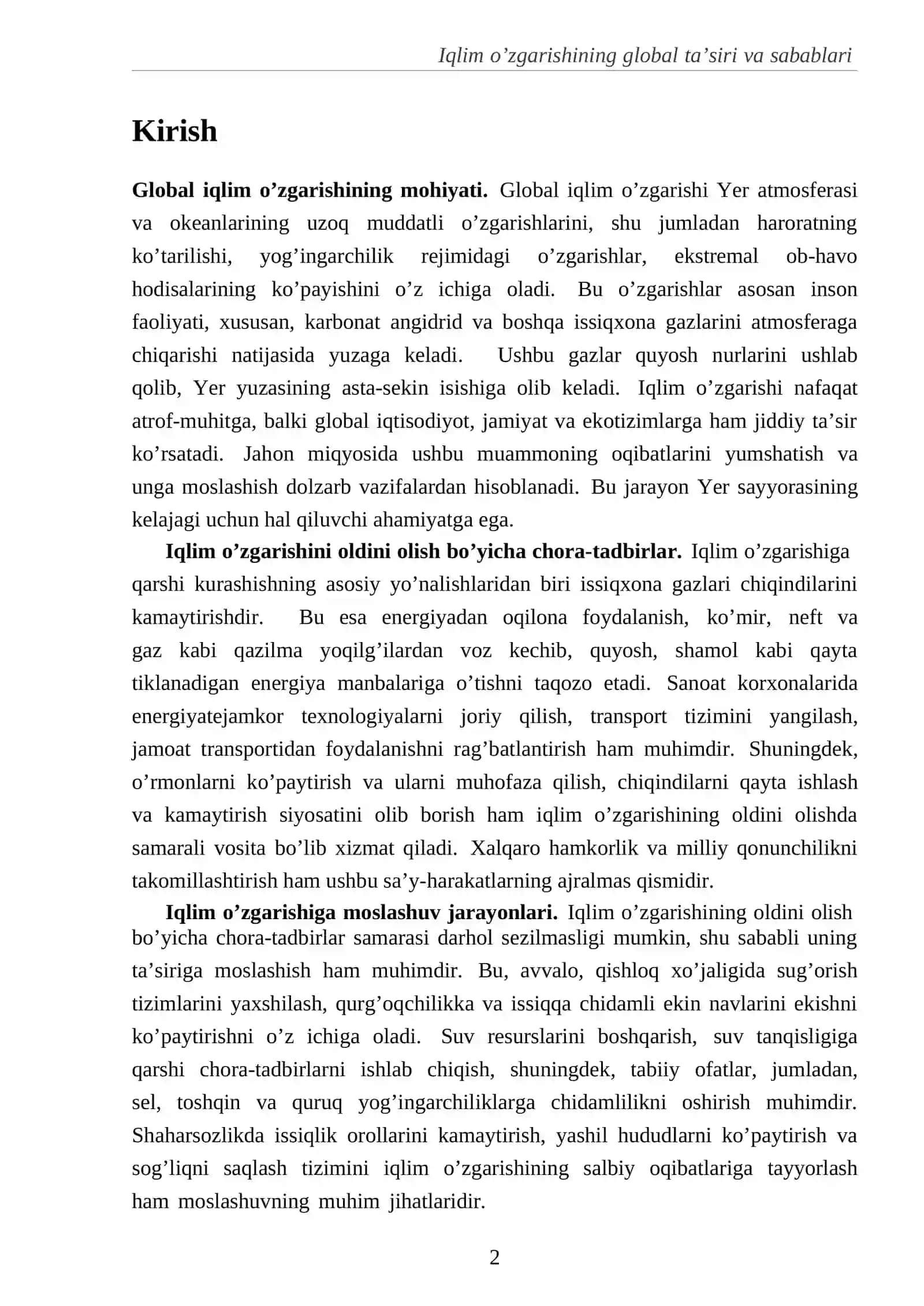 Global iqlim o’zgarishining mohiyati 2