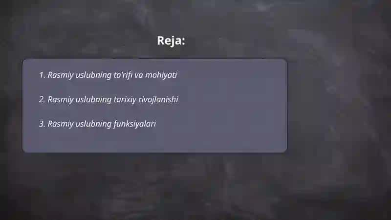 Rasmiy uslub va uning xususiyatlari 2