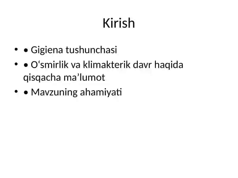 O‘smirlar va Klimakterik Davrdagi Ayollar Shaxsiy Gigienasi 2