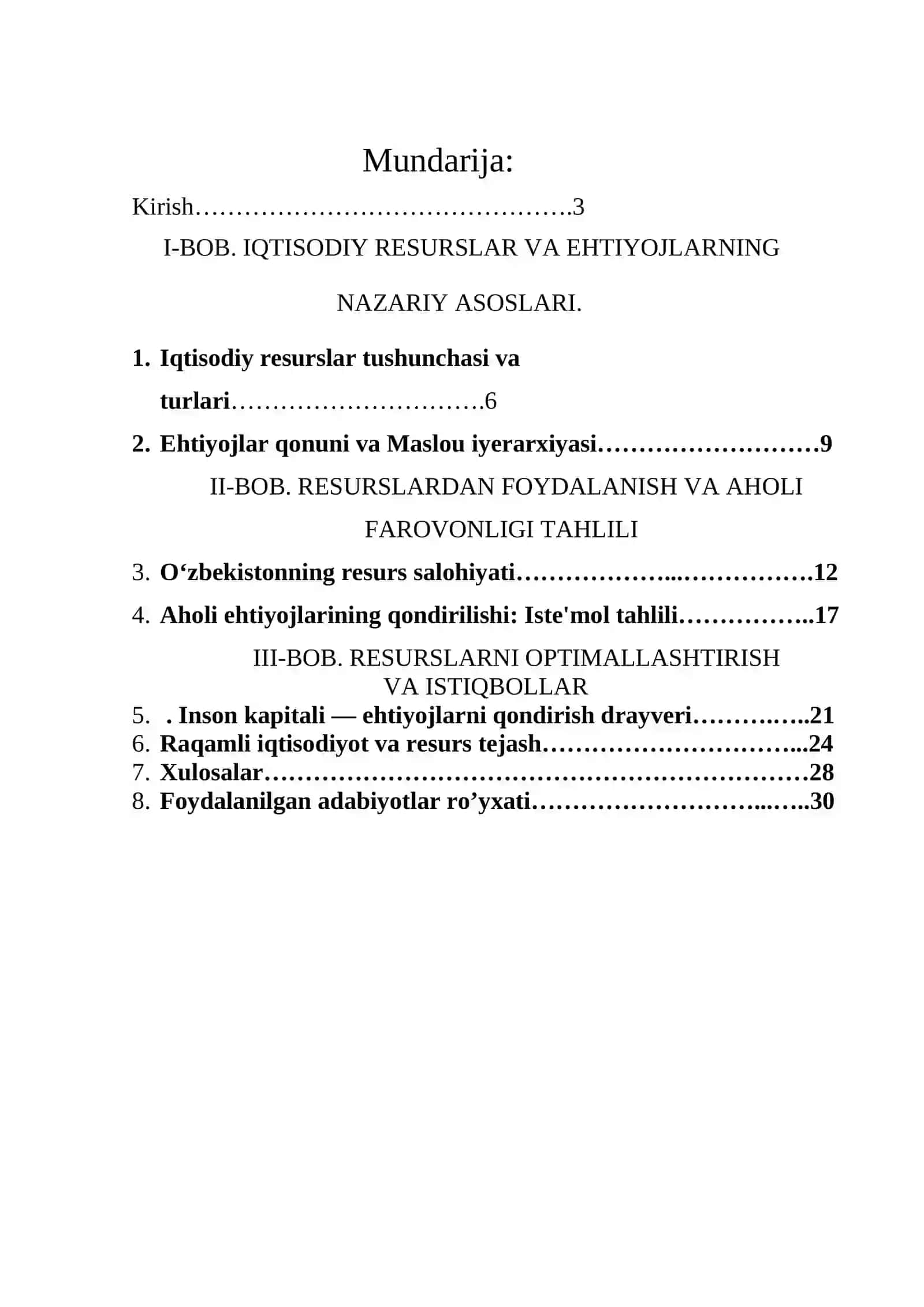 IQTISODIYOT NAZARIYASI KURS ISHI 2