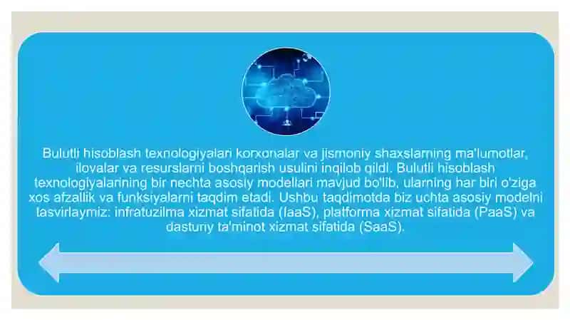 Bulutli hisoblash texnologiyalari 2