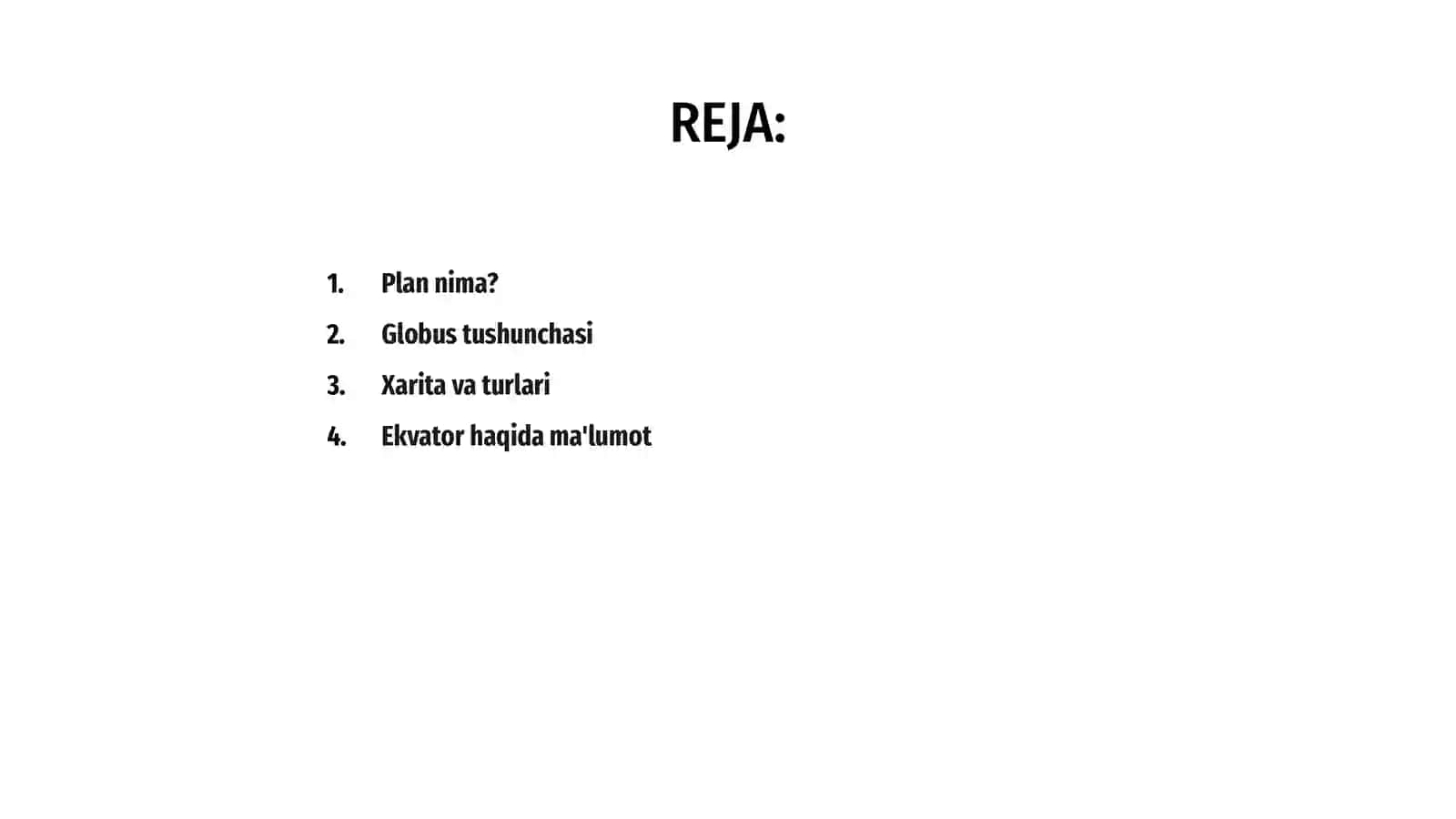 Plan va globus, xarita, ekvator 2