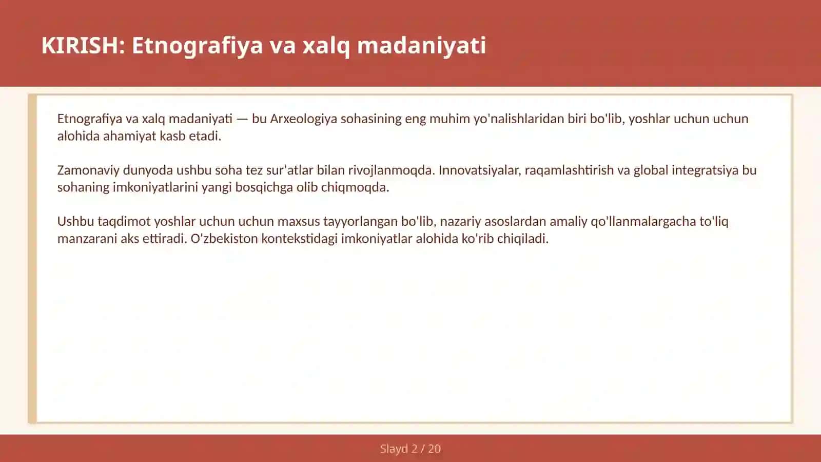 ETNOGRAFIYA VA XALQ MADANIYATI 2