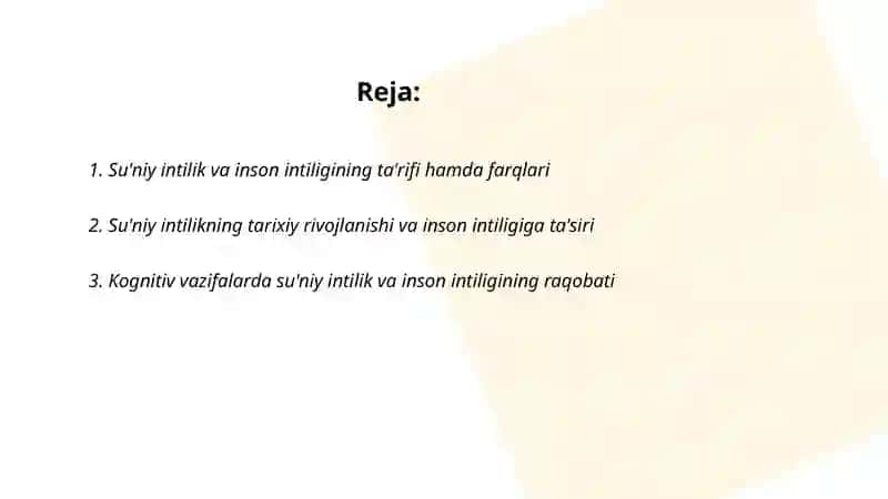 Su'niy intilikning inson intilikdiga taxtidi 2