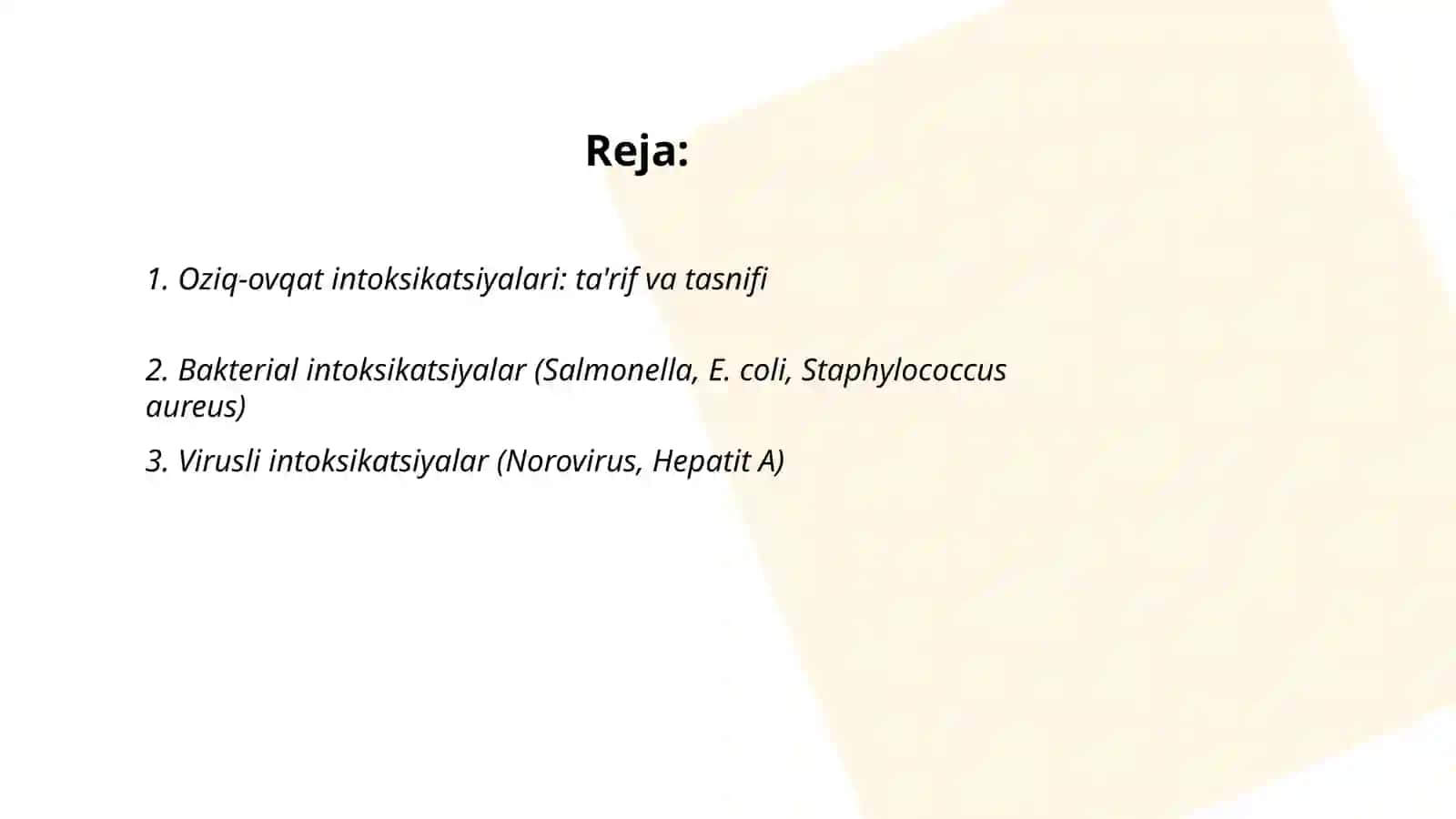 Oziq-ovqat intoksikatsiyalari 2