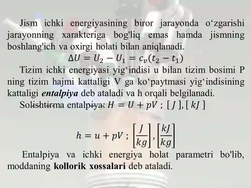 TERMODINAMIKANING BIRINCHI QONUNI 2