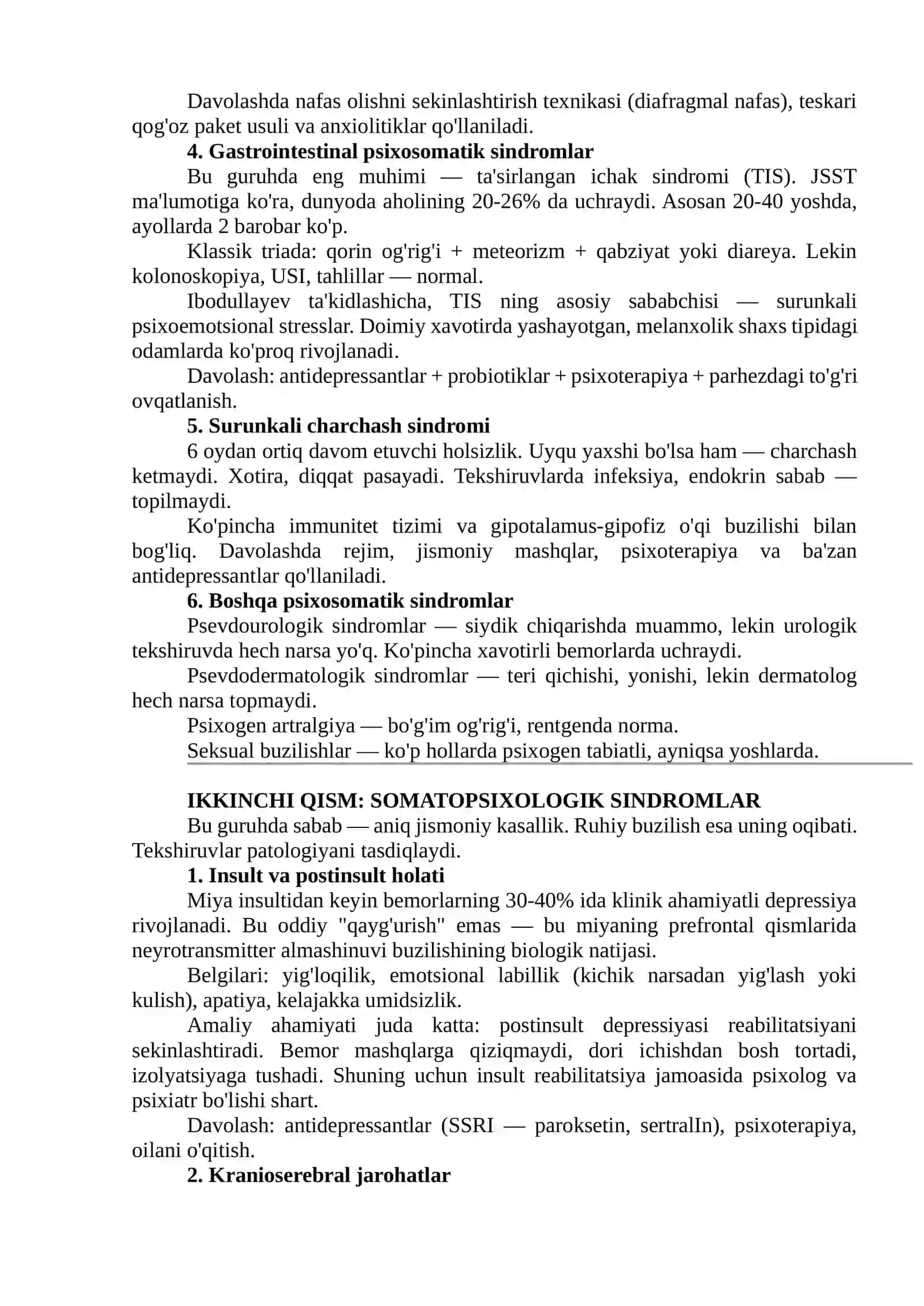 MA'RUZA: Psixosomatik tibbiyot 2