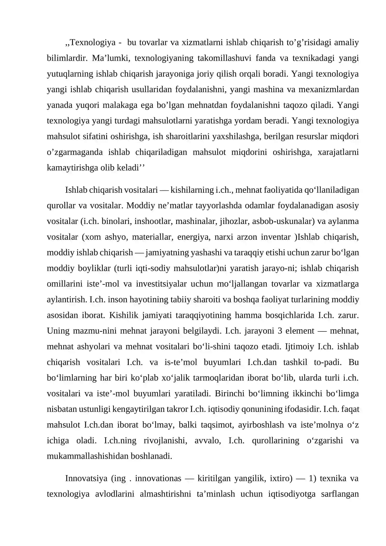 Ishlab chiqarishda innovatsiyaning portfel tahlili 2
