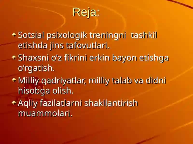 Sotsial psixologik trening 2