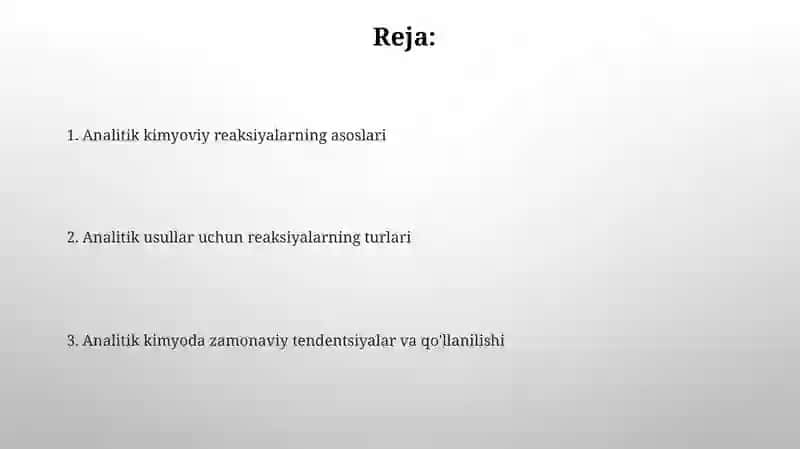 Analitik kimyoviy reaksiyalar 2