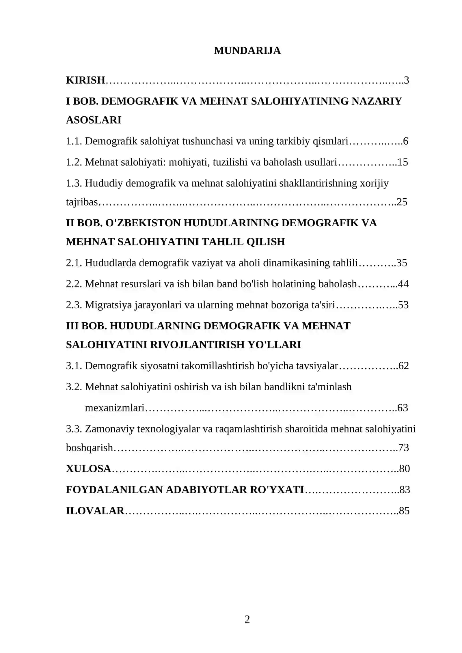 HUDUDLARNING DEMOGRAFIK VA MEHNAT SALOHIYATI 2