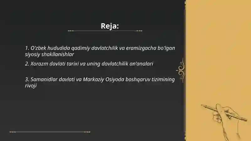 O'zbek davlatchiligi va uning tarixiy bosqichlari 2