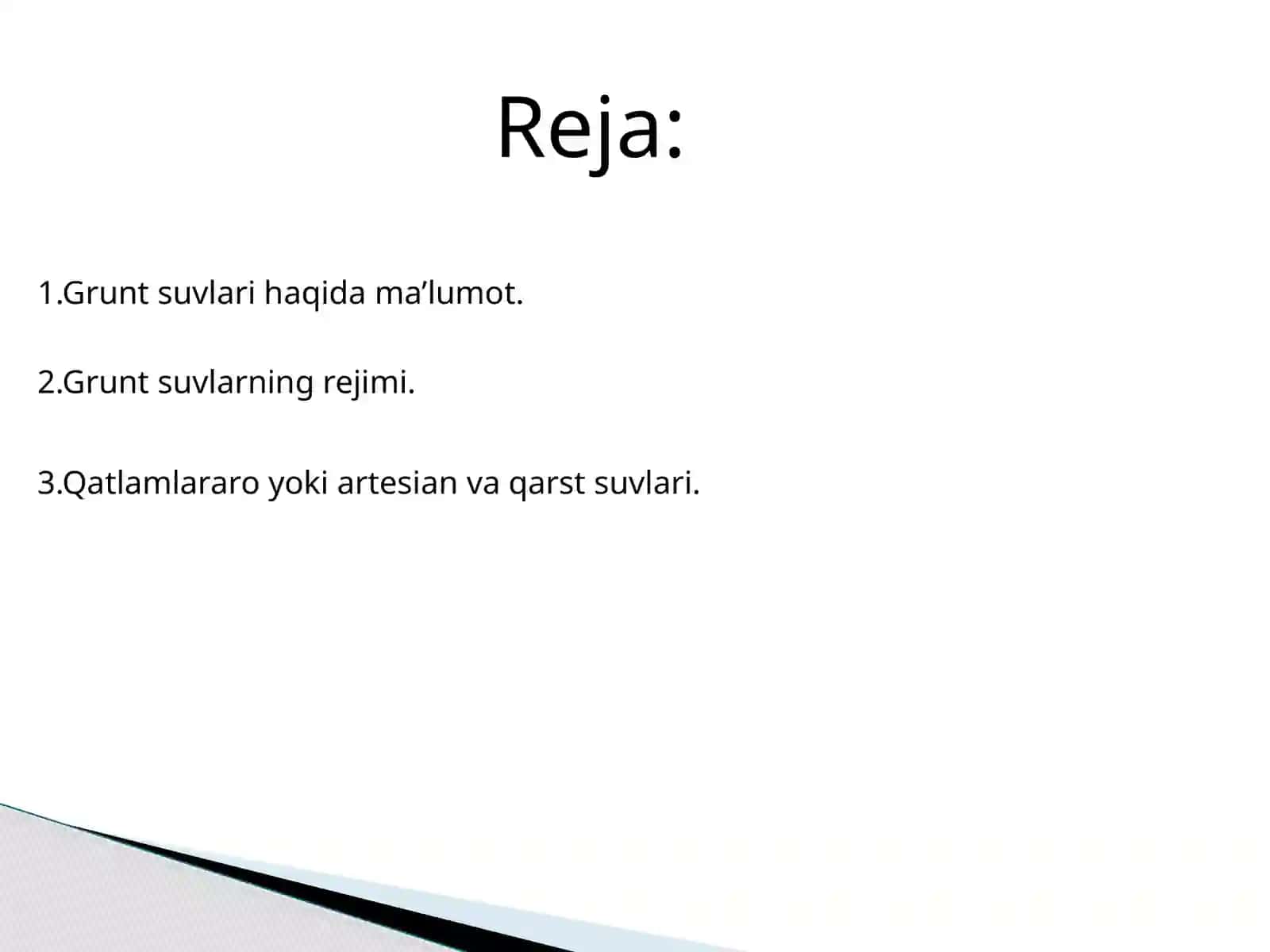 Gurunt suvlari va ularning rejimi 2