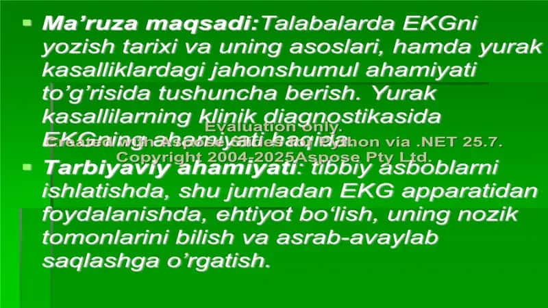 Elektrokardiografiya (EKG) 2
