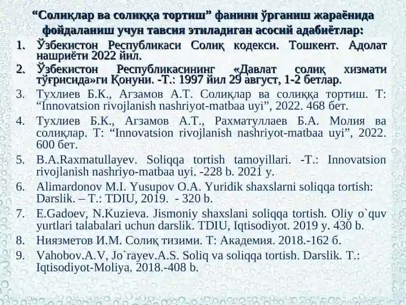 Солиқлар ва солиққа тортиш 2