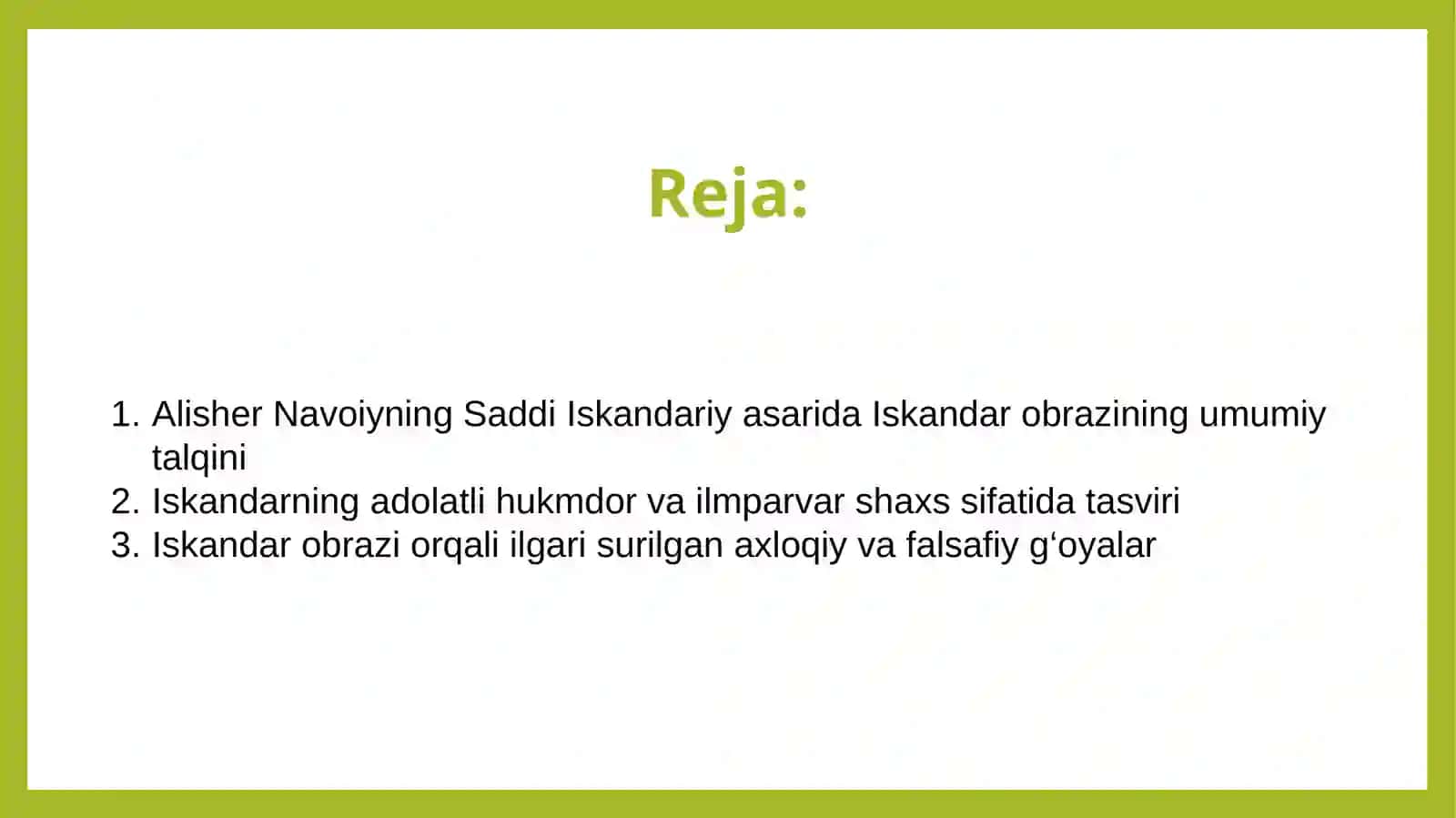 "SaddiIskandariy" dostonida Iskandar obrazi talqinlari 2