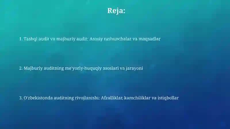 Tashqi Audit va Majburiy Audit 2