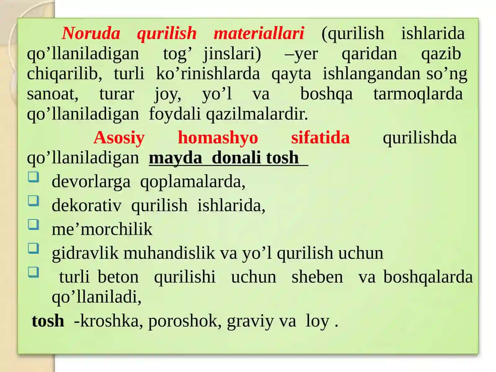 Noru da qurilish materiallari 2
