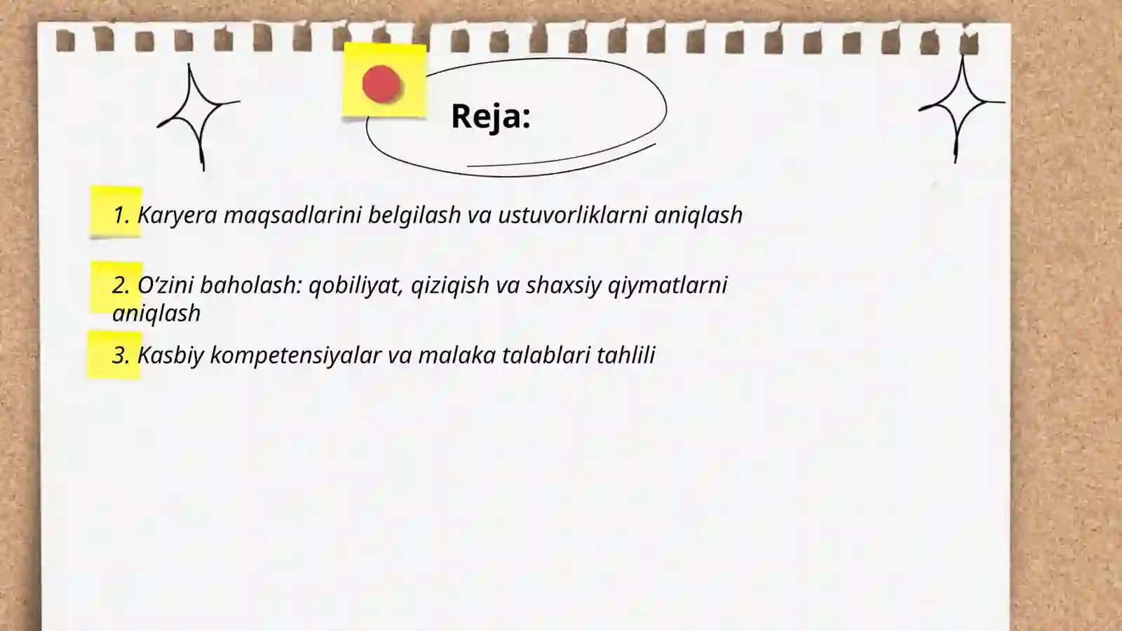 Karyerani rejalashtirish va boshqarish 2