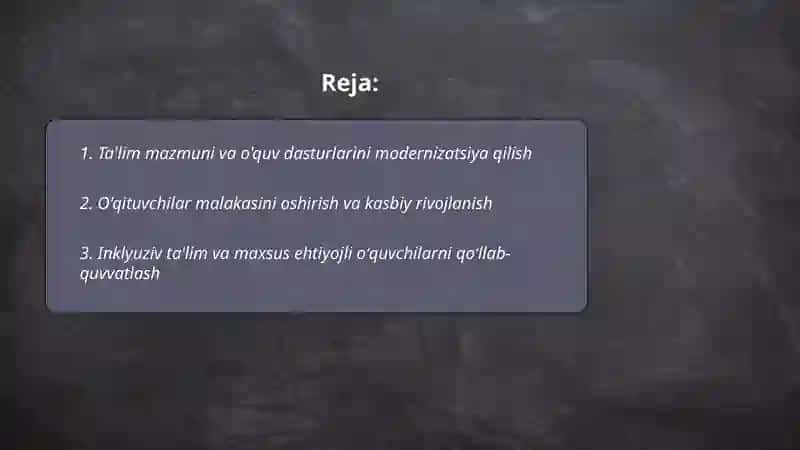 Ta'lim tizimidagi dolzarb vazifalar 2