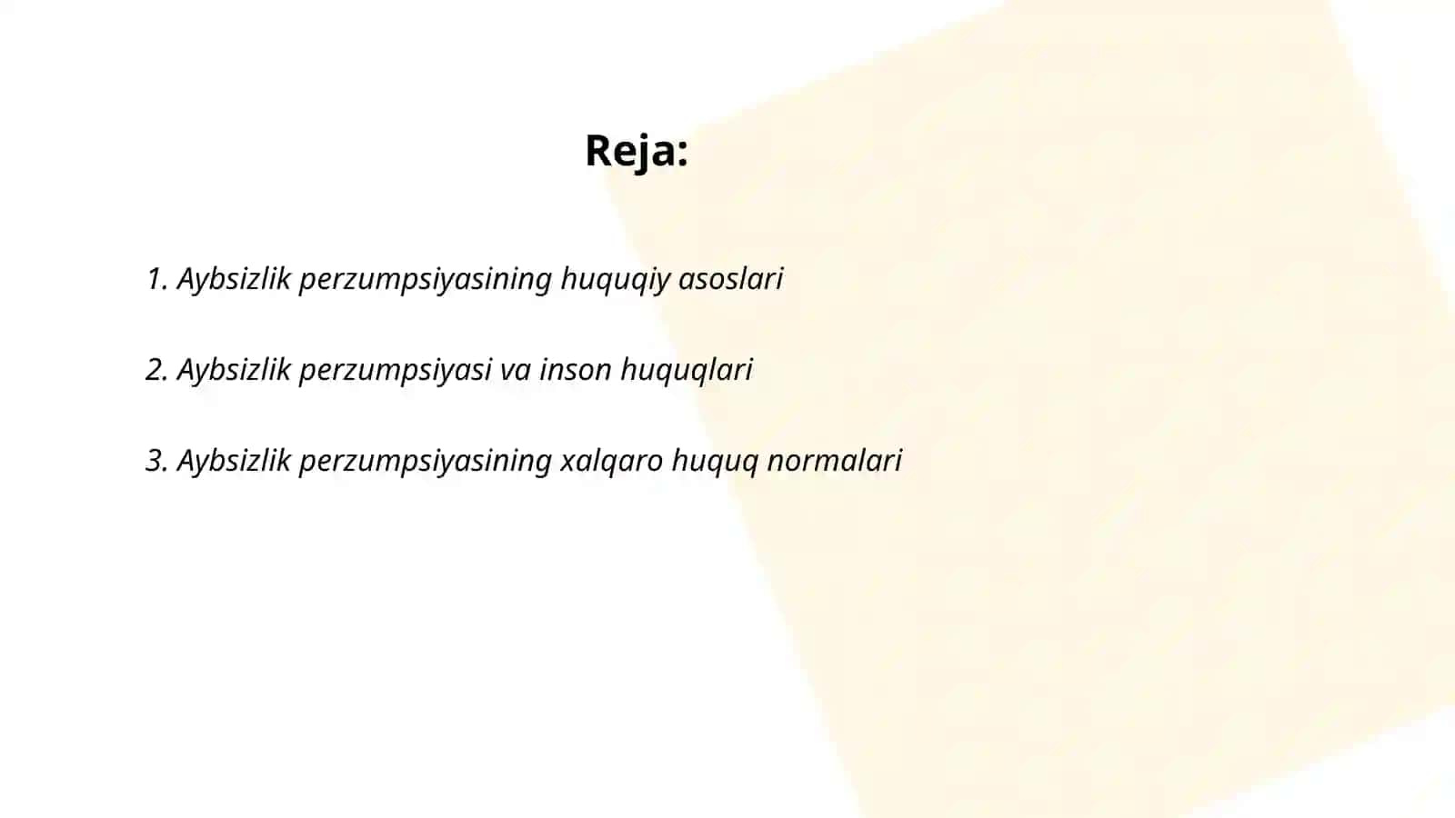 Aybsizlik prezumpsiyasi 2