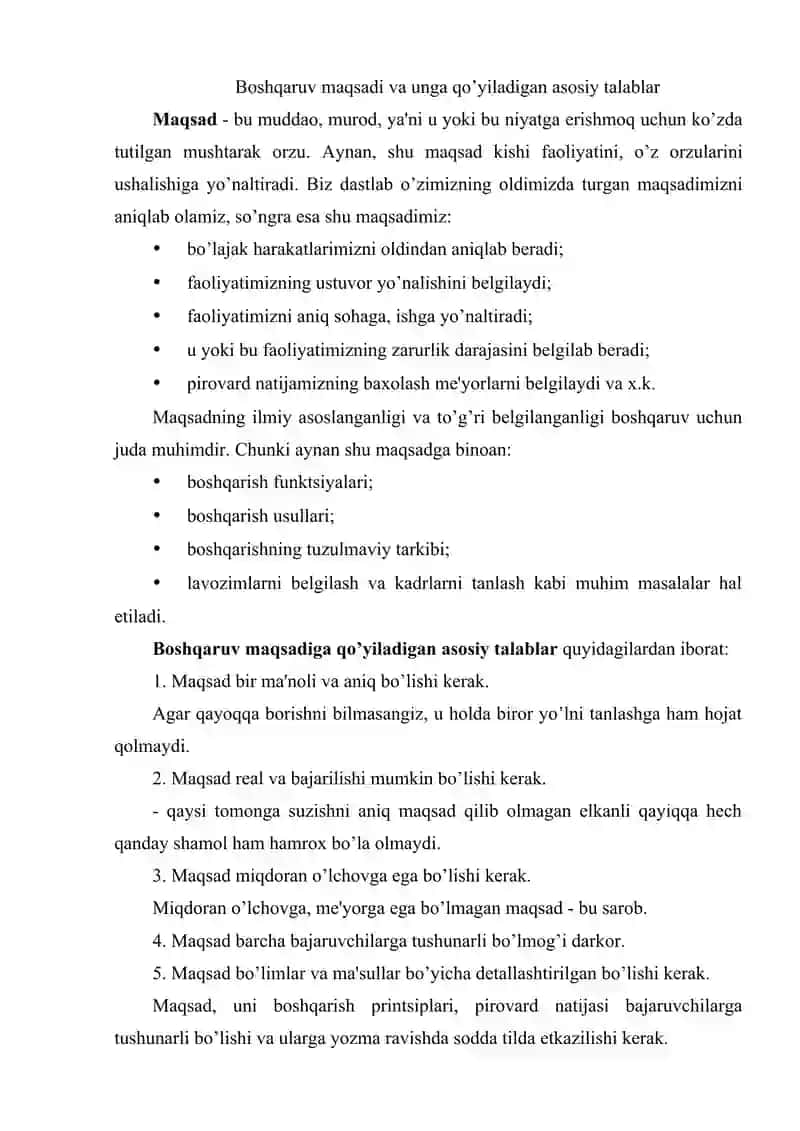Boshqaruvning asosiy funksiyalari va rahbarning kasbiy faoliyati 2
