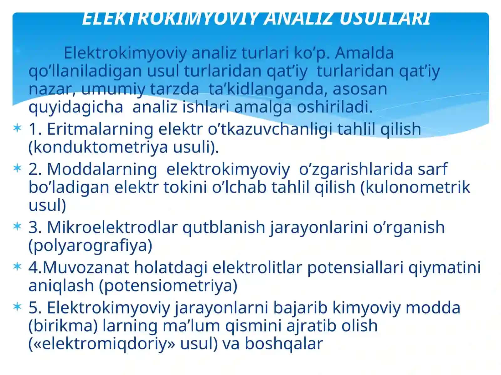Elektrokimyoviy Analiz Usullari 2