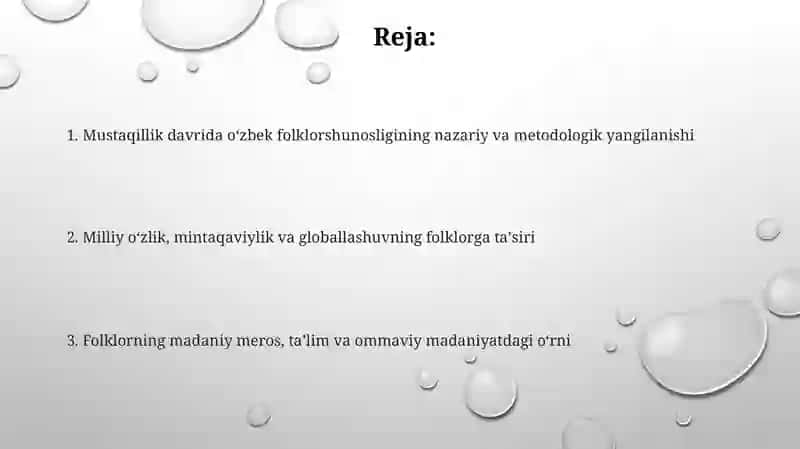 Mustaqillik davrida oʻzbek folklorshunosligi 2