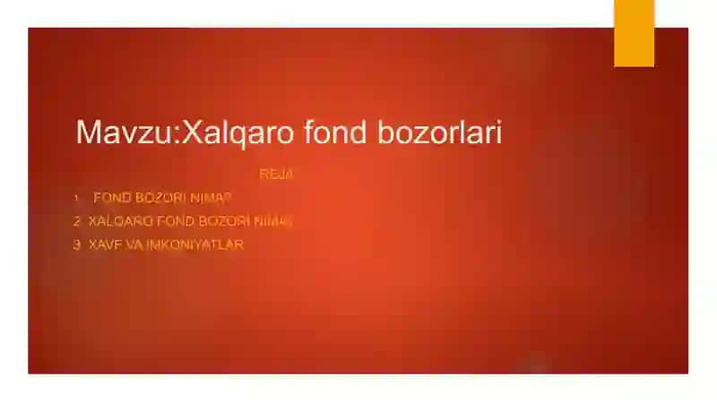 XALQARO MOLIYA fanidan tayyorlagan TAQDIMOTi 2