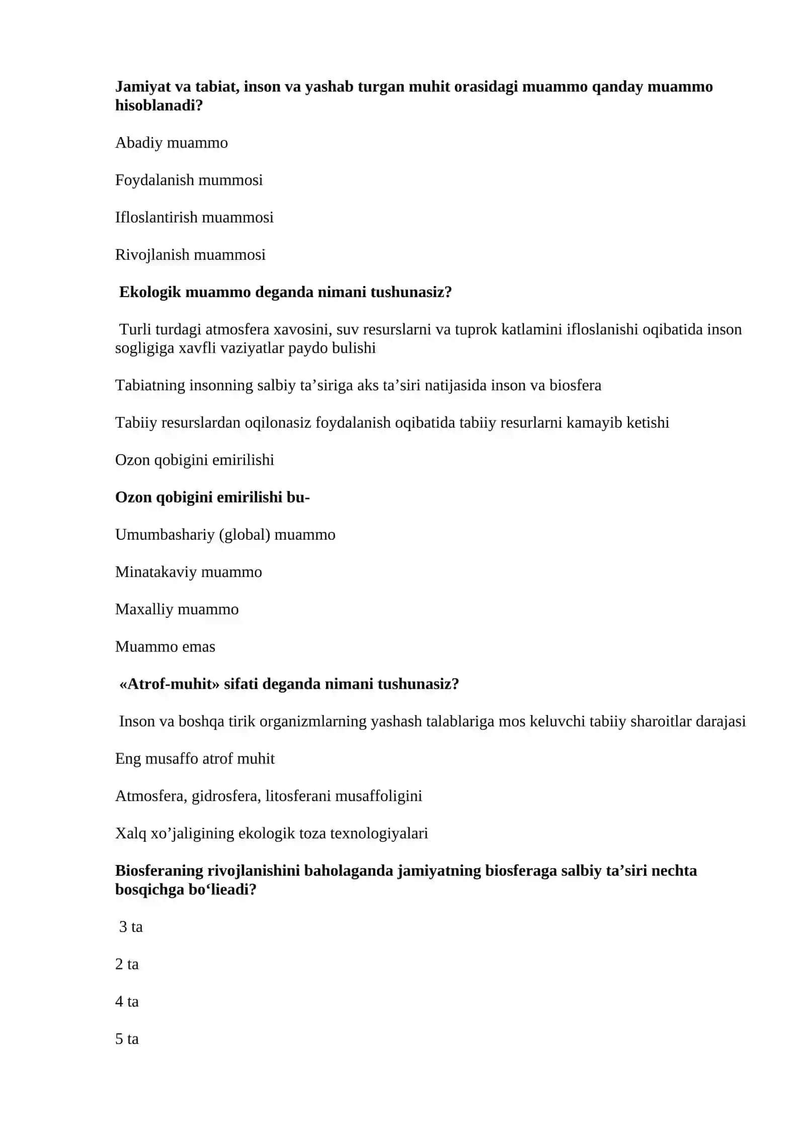 Ekologik muammolar va ularning echonlekleri 2