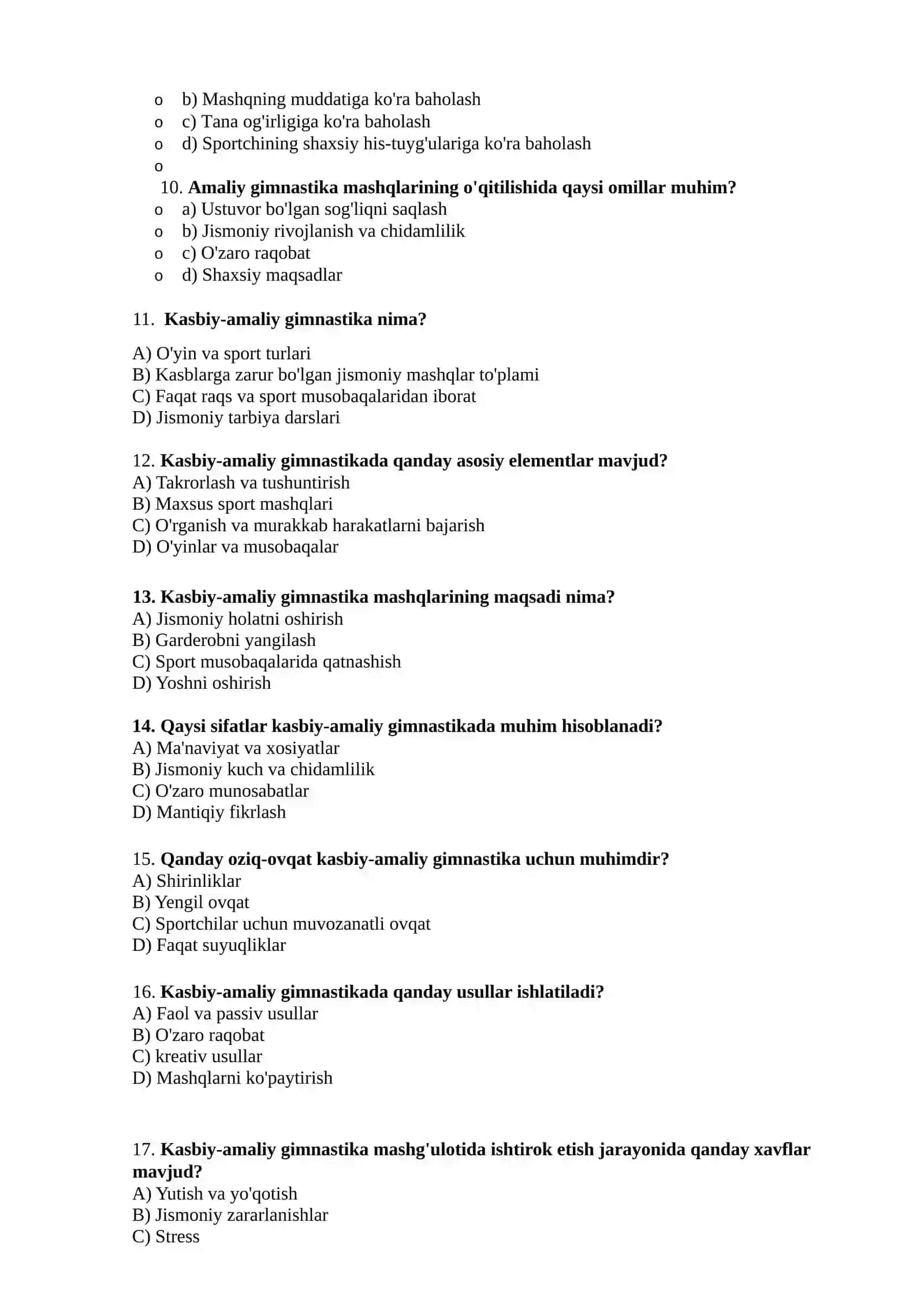 Amaliy gimnastika test 2