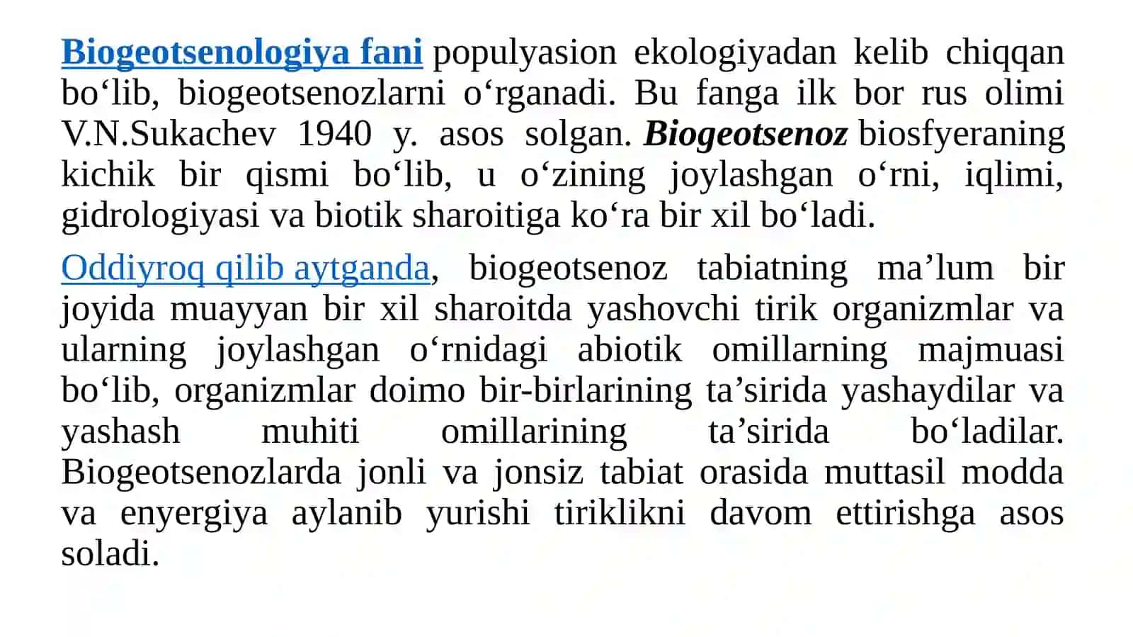 Biogeotsenologiya fanining rivojlanish tarixi 2