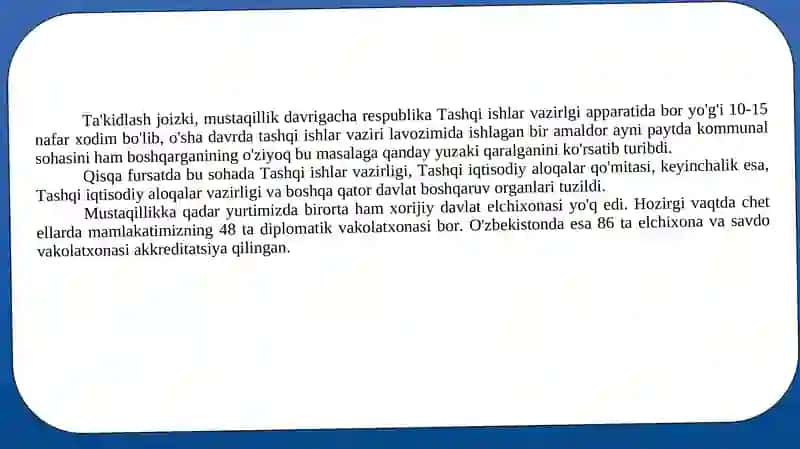 O`ZBEKISTON VA JAHON HAMJAMIYATI 2