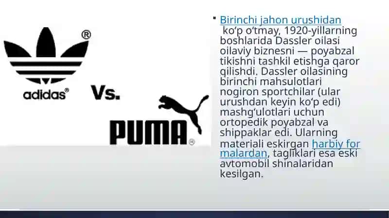 PUMA KOMPANIYASI RIVOJLANISHI 2