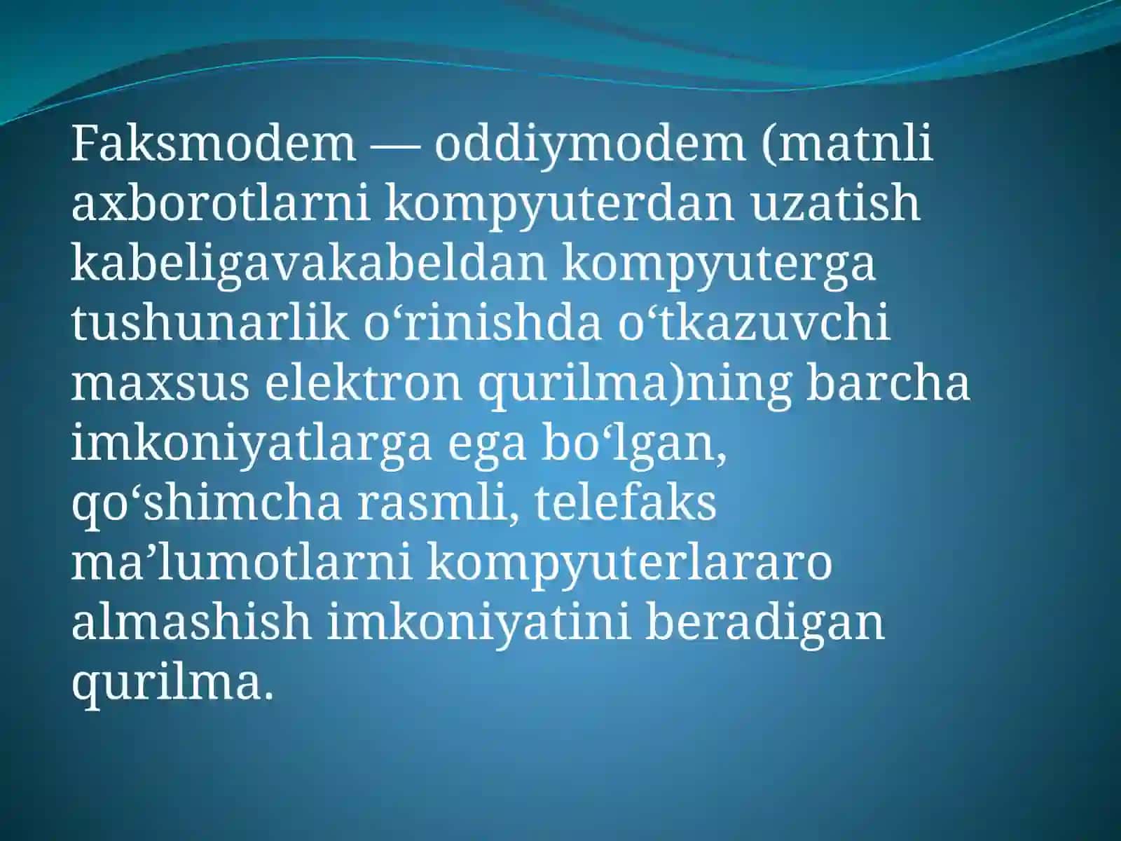 Faksmodem va uning turlari 2