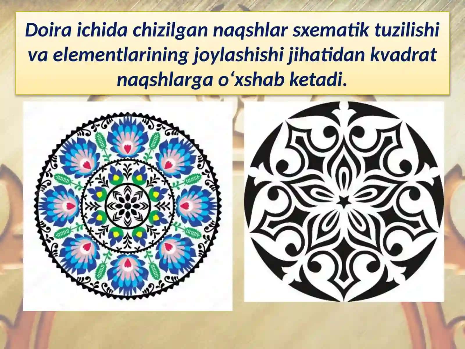 Doira shaklida naqsh ishlash 2