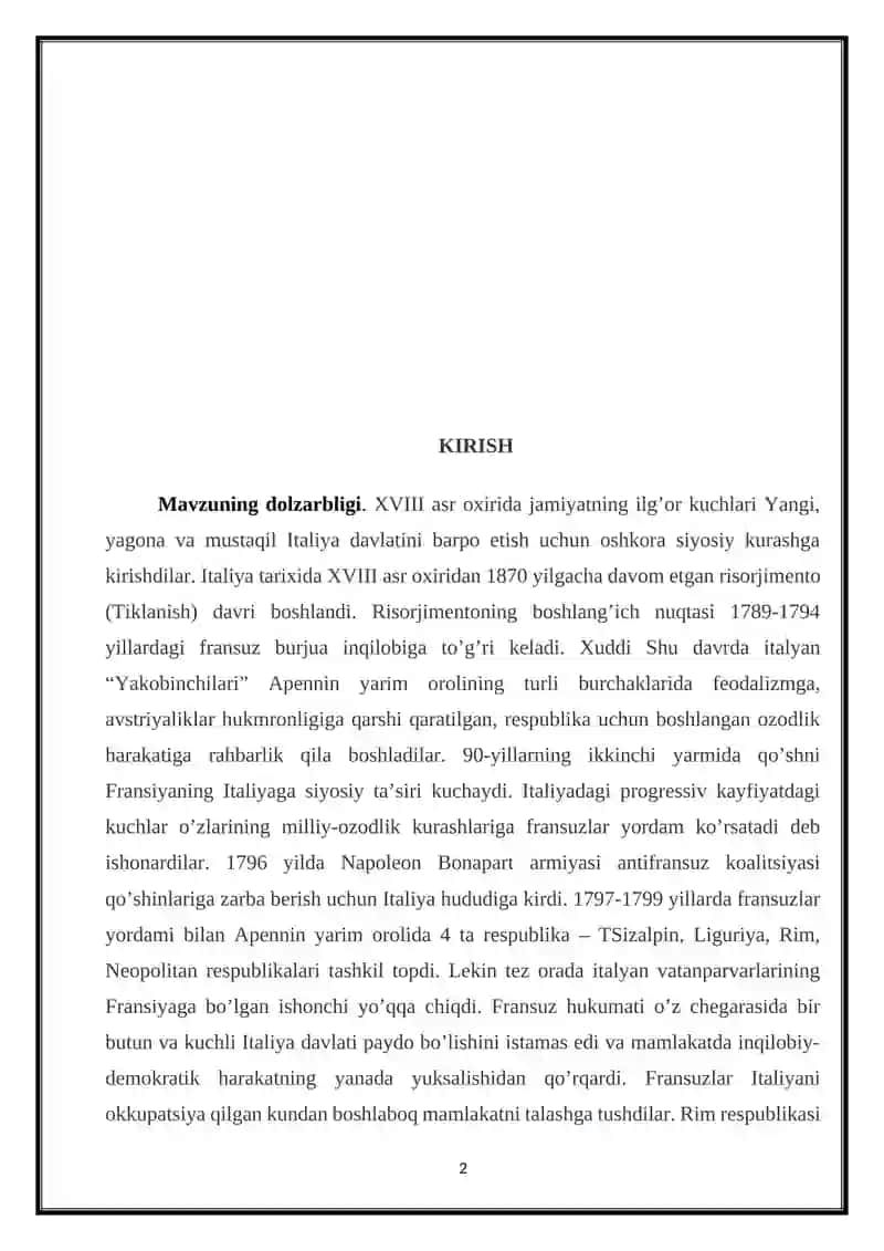 Italiya birlashuvi jarayonlari 2