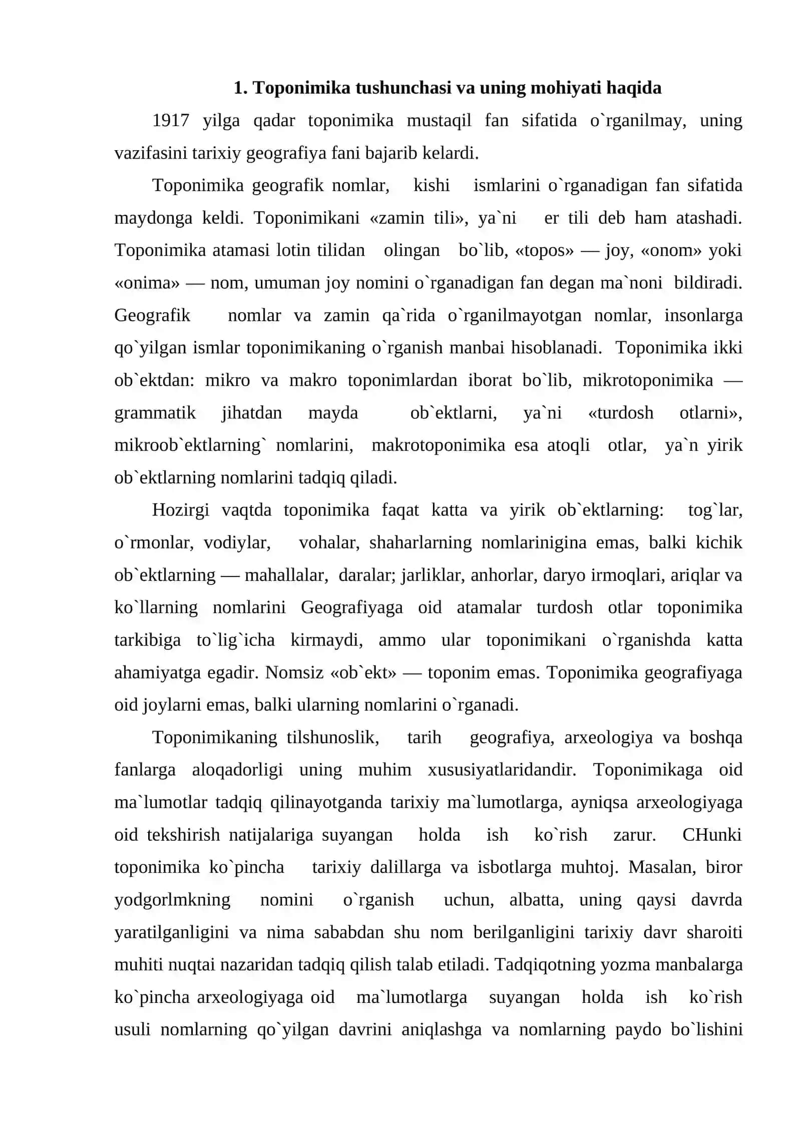 Toponomika tushunchasi va uning maqsadi 2